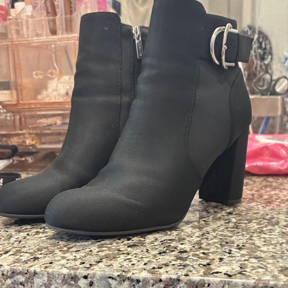 Black Ankle Boots with Buckle